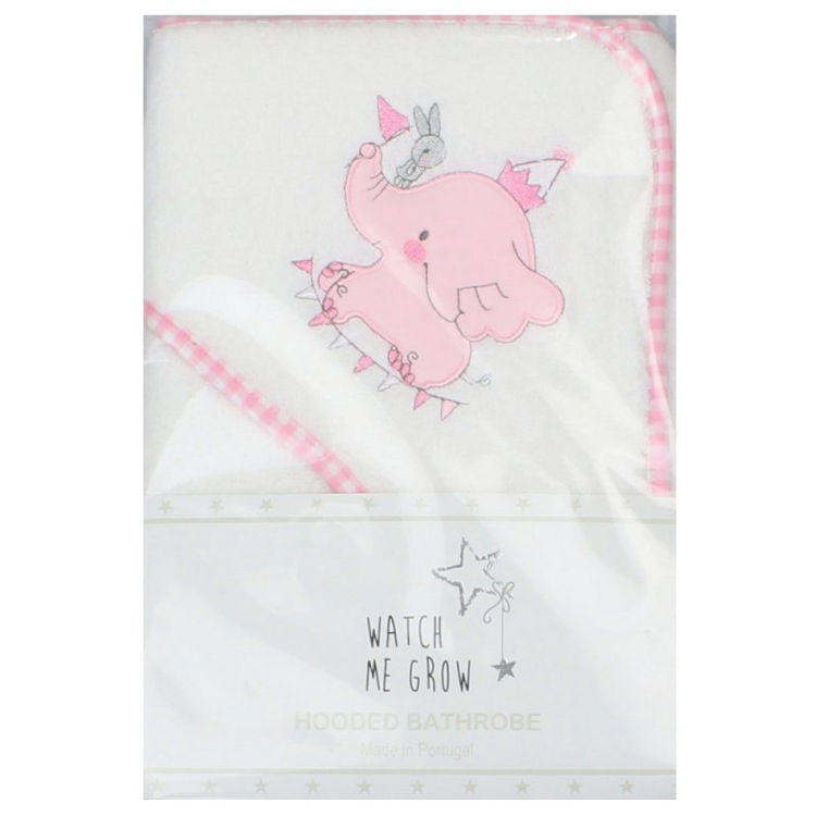 Picture of WF1657: – 3607- BABY PINK ELEPHANT HOODED TOWEL/BATHROBE